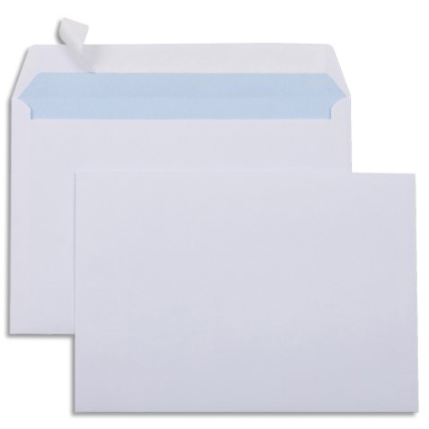 Boîte de 500 enveloppes vélin Blanc 80g C5 162x229mm auto-adhésives