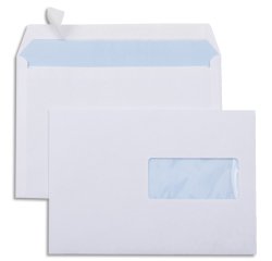 Enveloppe économique c5 162x229mm 80g adhésive fenêtre 45x100mm coloris blanc boîte 500 unités