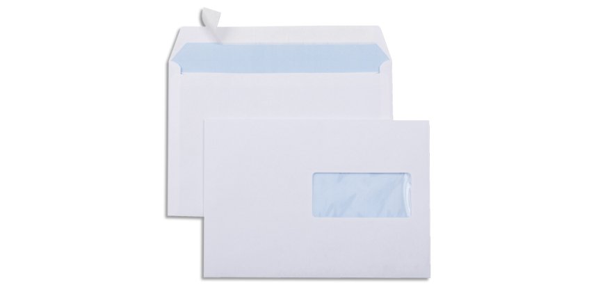 Enveloppe économique c5 162x229mm 80g adhésive fenêtre 45x100mm coloris blanc boîte 500 unités