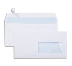 Enveloppe économique dl 110x220mm 80g adhésive fenêtre 45x100mm coloris blanc boîte 500 unités
