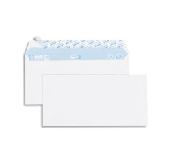 Enveloppe gpv everyday blanche 80g dl 110x220mm bande protection fermeture securisee collage renforce boite 500 unites