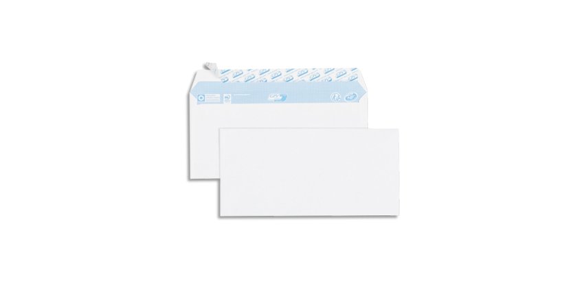 Enveloppe gpv everyday blanche 80g dl 110x220mm bande protection fermeture securisee collage renforce boite 500 unites