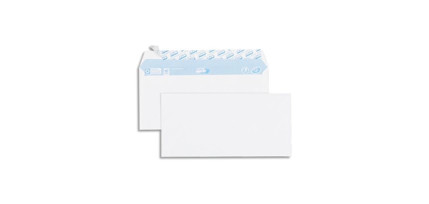 Enveloppe gpv everyday blanche 80g dl 110x220mm bande protection fermeture securisee collage renforce boite 500 unites