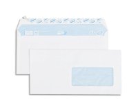 Enveloppe gpv everyday blanche 80g dl 110x220mm fenetre 45x100mm fermeture securisee collage renforce boite 500 unites
