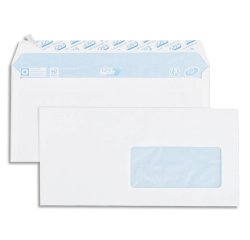 Enveloppe gpv everyday blanche 80g dl 110x220mm fenetre 45x100mm fermeture securisee collage renforce boite 500 unites