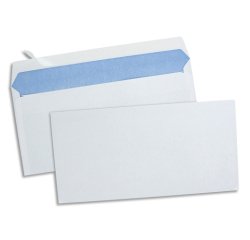 Enveloppe économique dl 110x220mm 80g adhésive coloris blanc boîte 500 unités