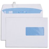 Boîte de 500 enveloppes imprimables vélin Blanc 80g C5 162x229mm auto-adhésives avec fenêtre 45x100mm