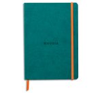 Rhodiarama carnet souple A5 160 pages ligné papier ivoire 90g fermeture élastique - Paon