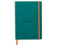 Rhodiarama carnet souple A5 160 pages ligné papier ivoire 90g fermeture élastique - Paon