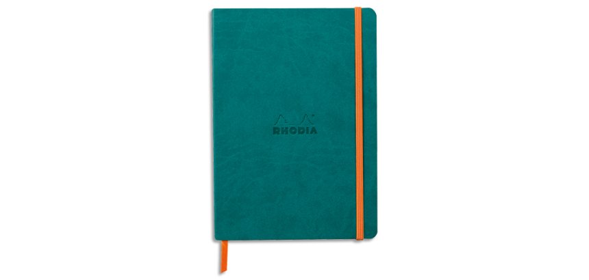 Rhodiarama carnet souple A5 160 pages ligné papier ivoire 90g fermeture élastique - Paon