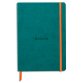 Rhodiarama carnet souple A5 160 pages ligné papier ivoire 90g fermeture élastique - Paon