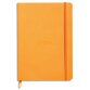 Carnet Rhodiarama souple 14,8x21cm 160 pages lignées avec élastique. Couverture simili-cuir Orange