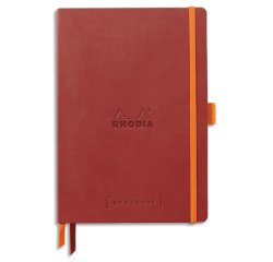 Rhodiarama carnet souple A5 160 pages ligné papier ivoire 90g fermeture élastique - Nacarat
