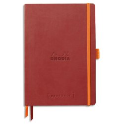 Rhodiarama carnet souple A5 160 pages ligné papier ivoire 90g fermeture élastique - Nacarat