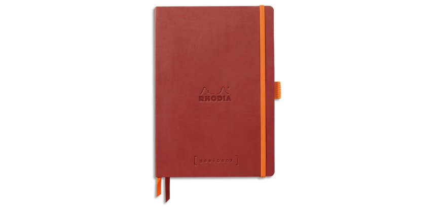 Rhodiarama carnet souple A5 160 pages ligné papier ivoire 90g fermeture élastique - Nacarat