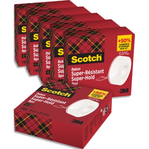 Lot de 6 rubans à cacheter Super-Hold Scotch® 19 mm x 25,4 m