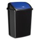 Poubelle à couvercle basculant bleu 50 litres, en polypropylène recyclable L40,5 x H68,5 x P31 cm