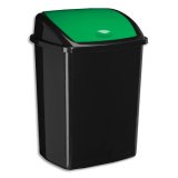 Poubelle à couvercle basculant vert 50 litres, en polypropylène recyclable L40,5 x H68,5 x P31 cm