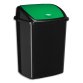 Poubelle à couvercle basculant vert 50 litres, en polypropylène recyclable L40,5 x H68,5 x P31 cm