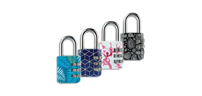 Cadenas à combinaison - 30 mm - anse de 22 mm - décors assortis