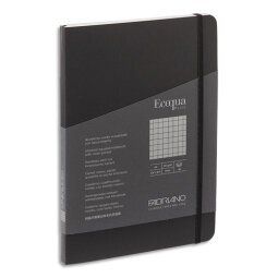 Carnet ECOQUA PLUS A5 couverture souple 80 pages quadrillées. Coloris noir