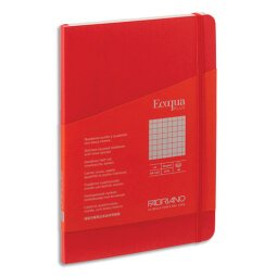 Carnet ECOQUA PLUS A5 couverture souple 80 pages quadrillées. Coloris rouge