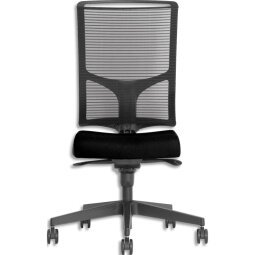 Siège Vosto mécanisme synchrone FS. Dossier résille polyester noir. Tissu assise non feu noir.