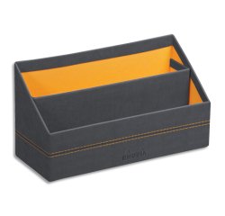 Rhodiarama porte-courrier simili cuir italien 25x10x14 cm - Titane