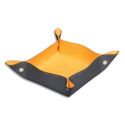 Rhodiarama vide-poche réversible simili cuir italien 12x12x4,5 cm - Titane