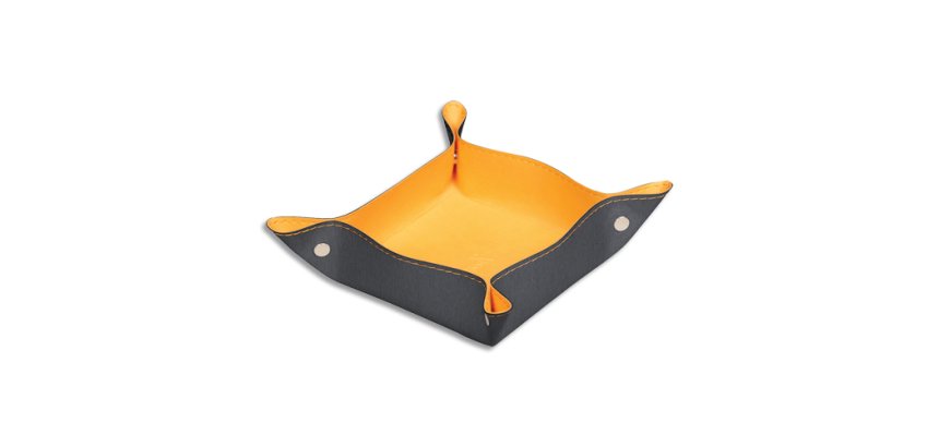 Rhodiarama vide-poche réversible simili cuir italien 12x12x4,5 cm - Titane