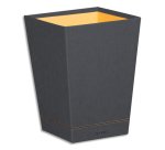 Rhodiarama corbeille à papier simili cuir italien 27x27x32 cm - Titane