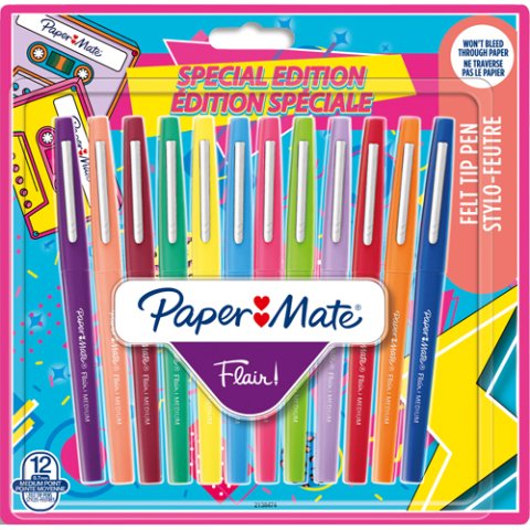 Rotulador PaperMate Flair Retro de punta mediana (paquete de 12)