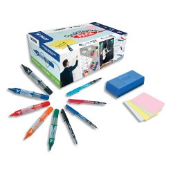 Coffret Brainstorming : 5 v-board master + 12 v-sign pen + 1 brosse + 1 lot de notes adhésives