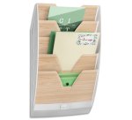 CEP Présentoir mural Silva, A4, 5 compartiments, blanc/hêtre