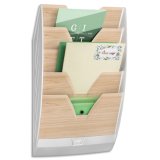 CEP Présentoir mural Silva, A4, 5 compartiments, blanc/hêtre