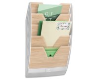 CEP Présentoir mural Silva, A4, 5 compartiments, blanc/hêtre