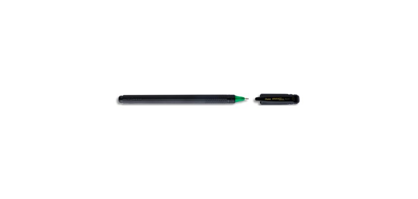 Roller pentel energel ecologique et rechargeable    capuchon ideal gaucher pointe 0,7mm coloris noir encre verte