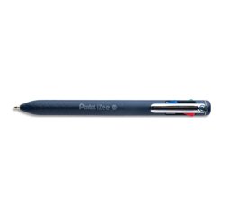 Stylo à bille rétractable 4 couleurs iZee, bleu foncé