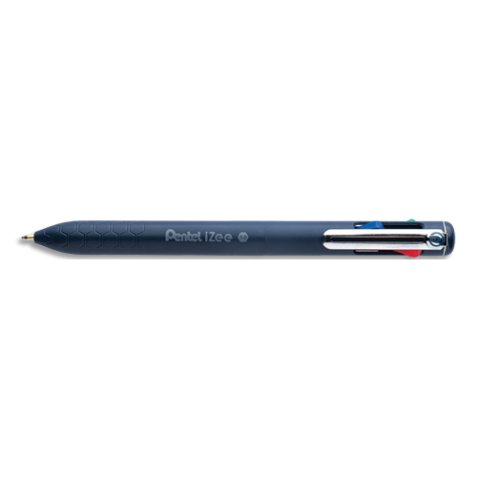 Stylo à bille rétractable 4 couleurs iZee, bleu foncé