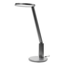 Lampe LEDTECH aluminium et ABS 5 fonctions luminosité Tête:15,5 cm Bras:46,5 cm Base:16 cm. Grise