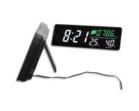 Horloge led murale ou a poser avec capteur co2, temperature et humidite 37,5x4x3,8c,