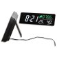 Horloge LED murale ou posée. Capteur CO2, température humidité Dim L 37,5 x l 13,5 x Ep 3,8 cm Noire