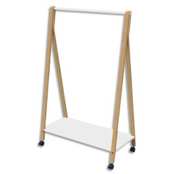 Vestiaire mobile SLEEK en bois et acier. Dim (l x h x p) : 94 x 149 x 47 cm. Coloris bois