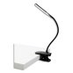 Lampe ss fil LEDCLIP ABS, silicone 3 niveaux d'intensité Tête:15x3 cm Bras:26 cm Base:12x6 cm. Noire