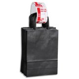 Paquet de 20 sacs à anse torsadée kraft noir 90gr/m². Format 24x18x8 (XS) FSC-M