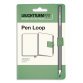 Passant élastique pour stylo. A coller format 4x4x1,5cm. Coloris Vert sauge