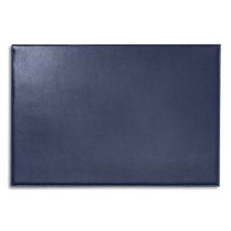 Sous-main Satiny en cuir. Dimensions (l x p) : 56 x 38 cm. Coloris Bleu marine