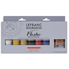 Coffret 6 tubes peinture vinylique extra fine ''Flashe'' + vernis liquide mat 120ml