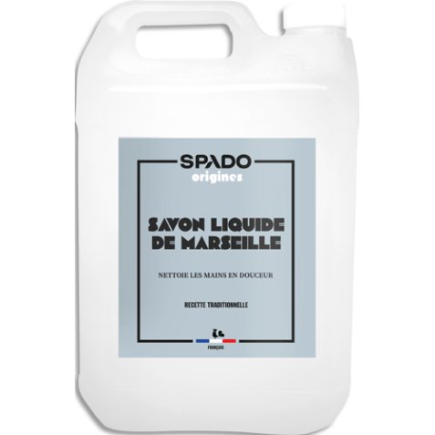 Bidon de 5 litres de Savon liquide de Marseille, enrichi à l'huile d'Olive. 100% Végétal