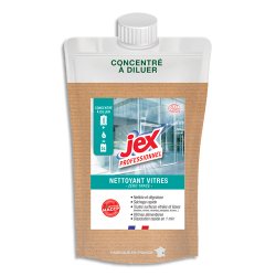 Recharge concentrée à diluer 250ml pour surfaces vitrées et lisses. Contact alimentaire